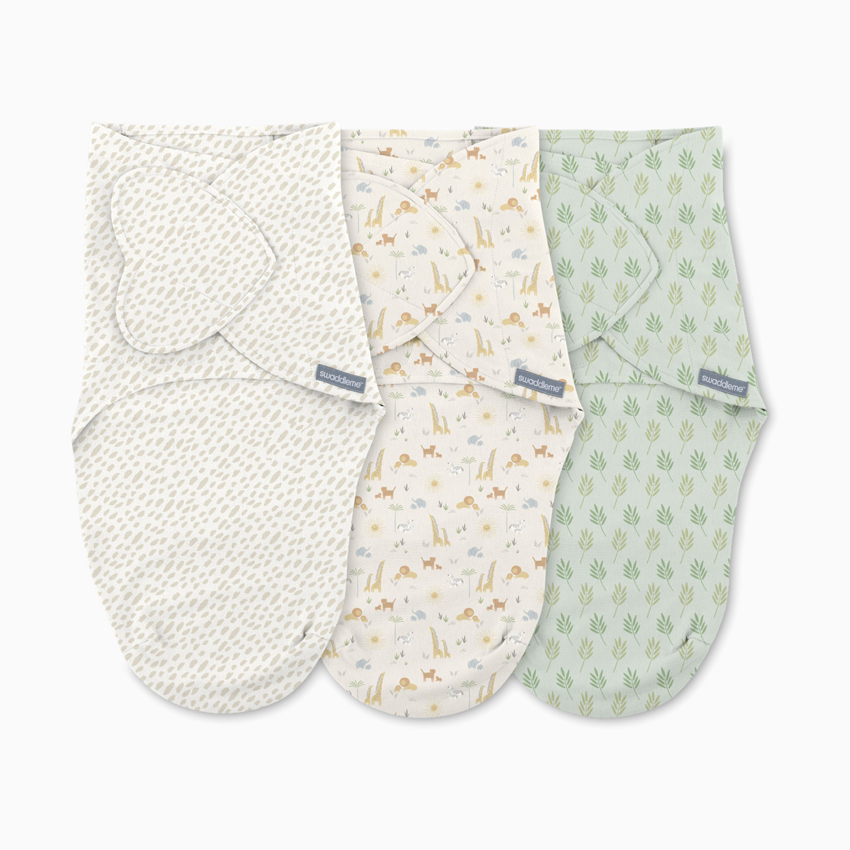 Ingenuity SwaddleMe Monogram Collection Swaddle (3-Pack) - Safari, 0-3 M.