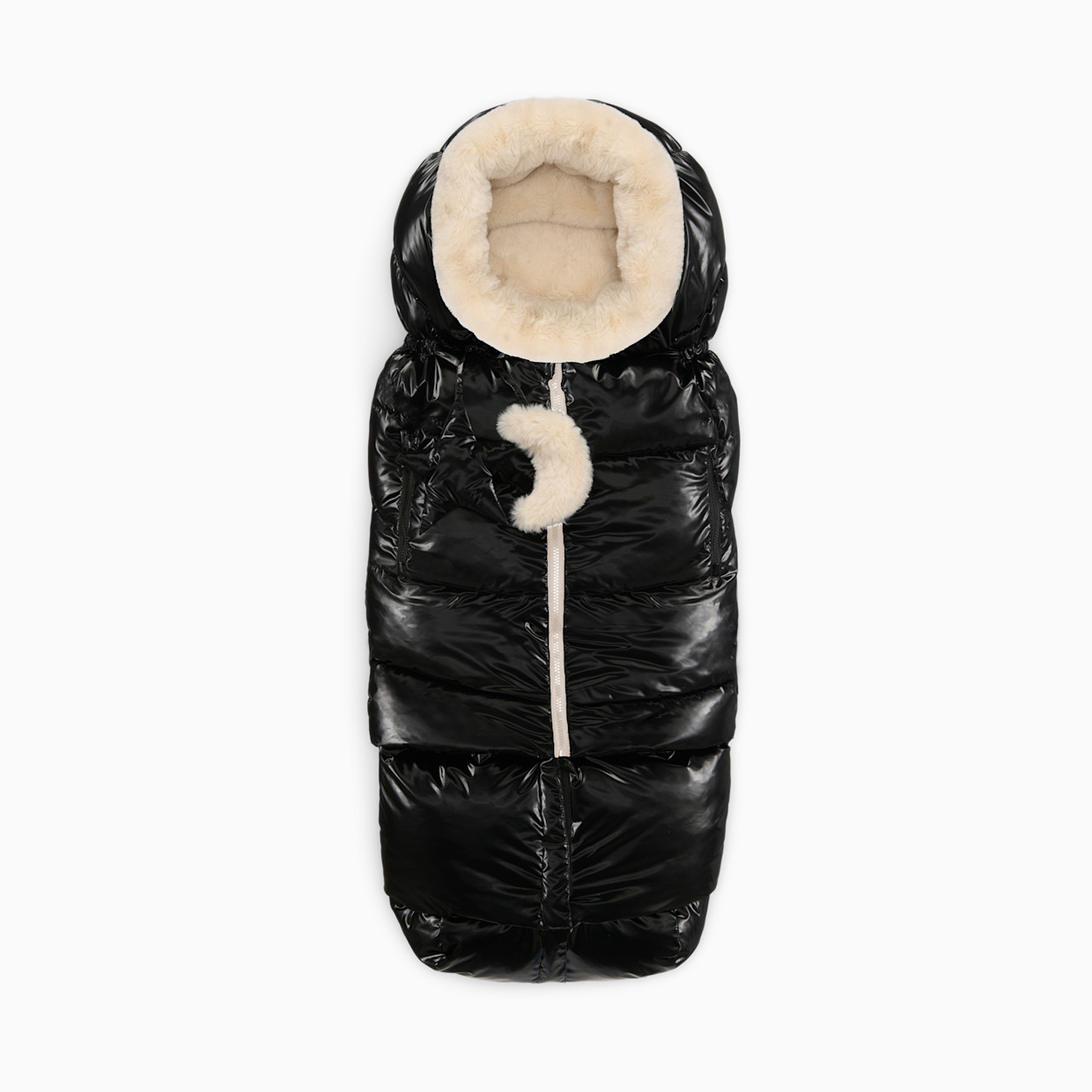 7AM Enfant Blanket 212 Evolution - Black Liquid Shine/Arctic White Faux Fur, Ushuaia, 6 M-4 T.