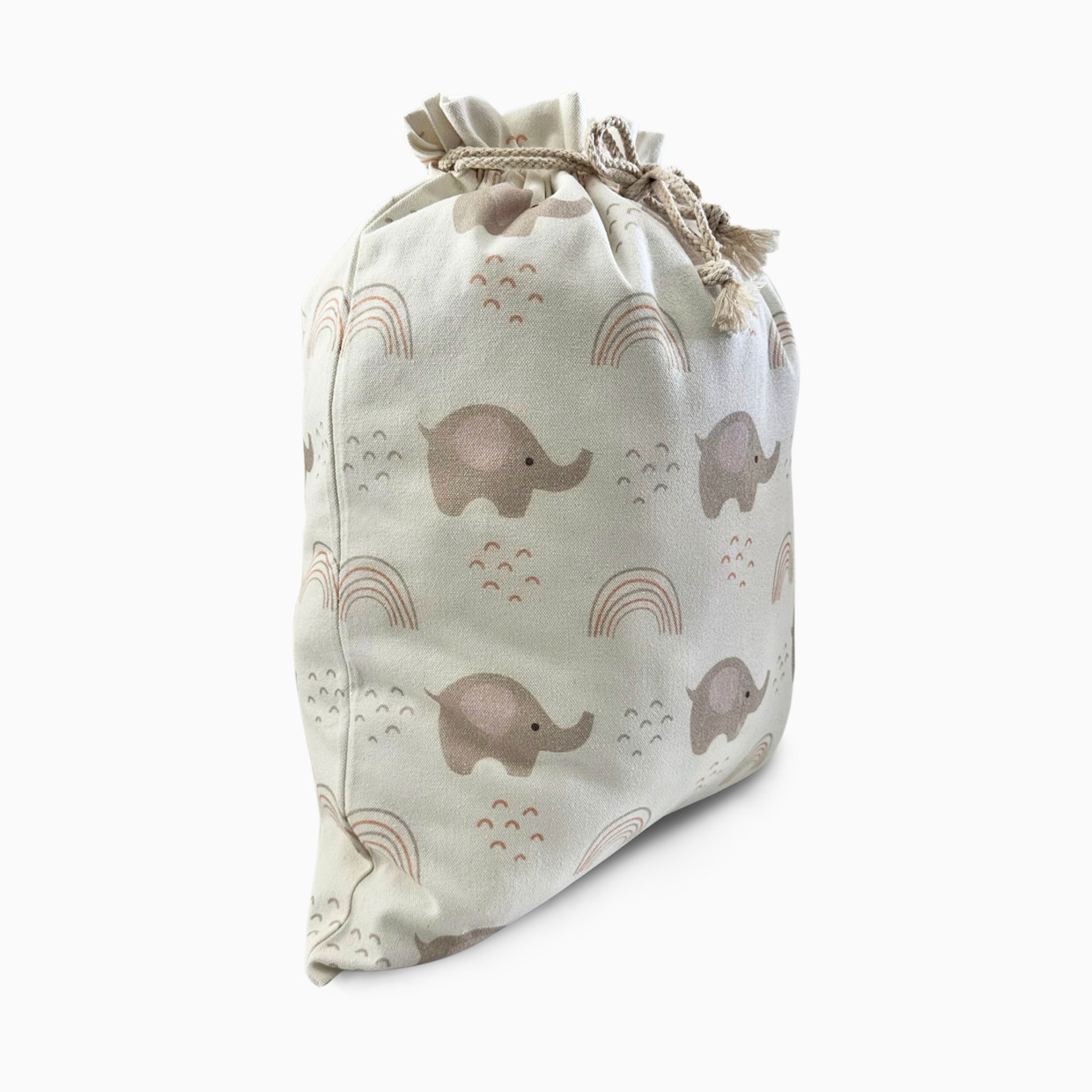 Gather & Knot Fabric Gift Bag - Pink Elephant, L.