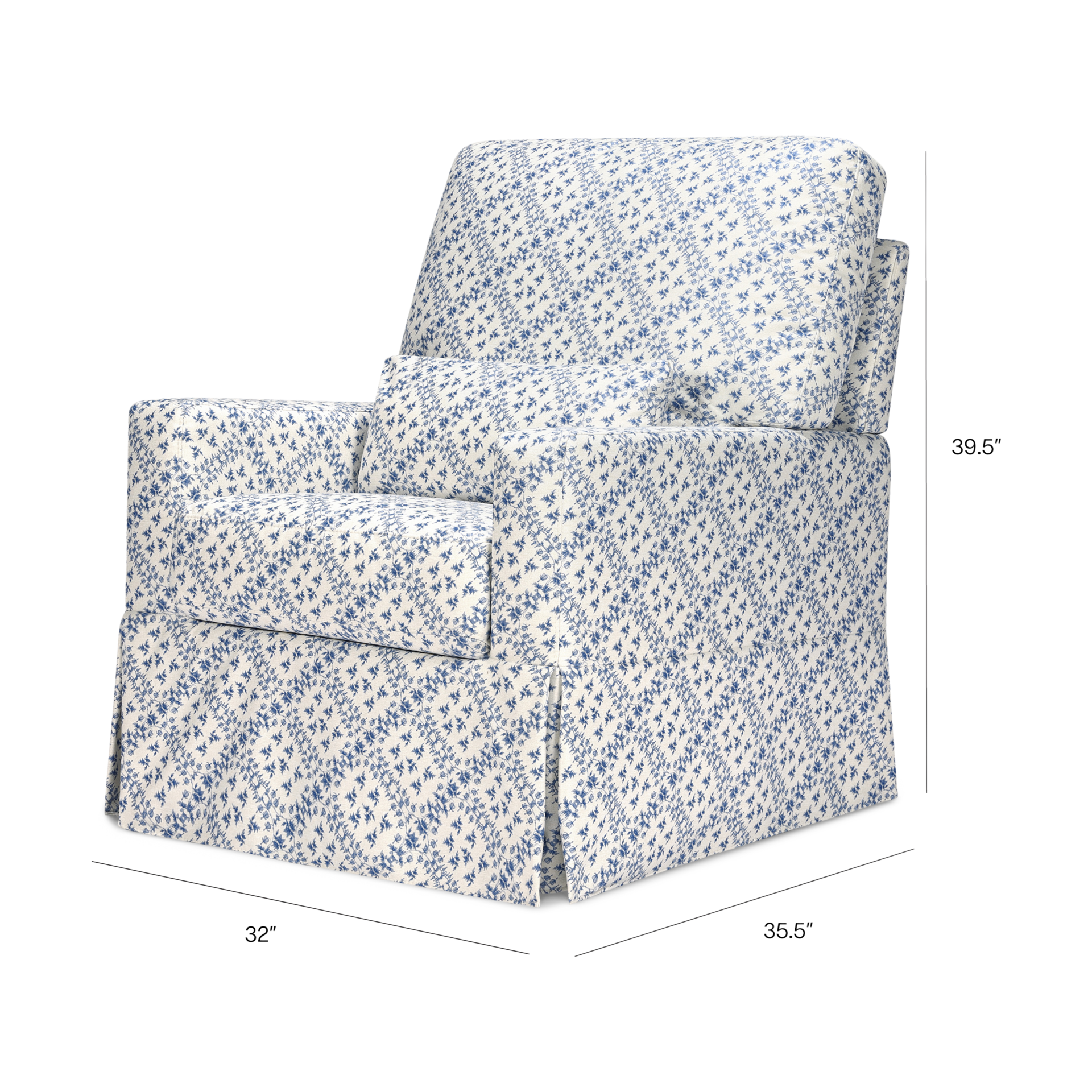Namesake Sarah Flint x Namesake Crawford Swivel Glider - Blue Lattice Performance Eco-Weave.