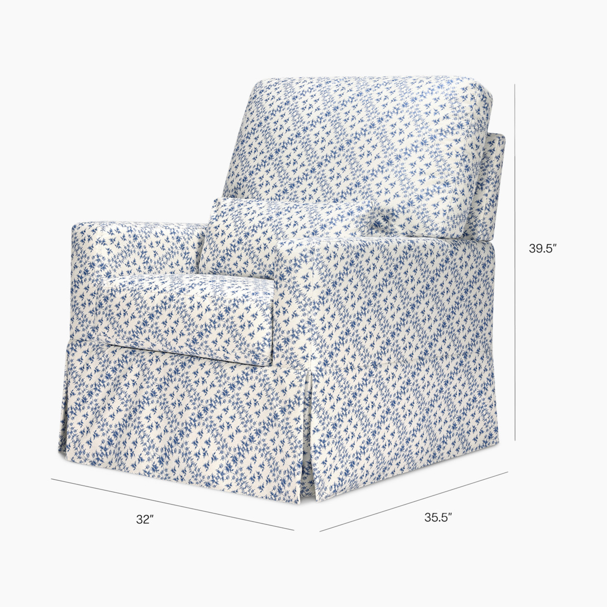 Namesake Sarah Flint x Namesake Crawford Swivel Glider - Blue Lattice Performance Eco-Weave.
