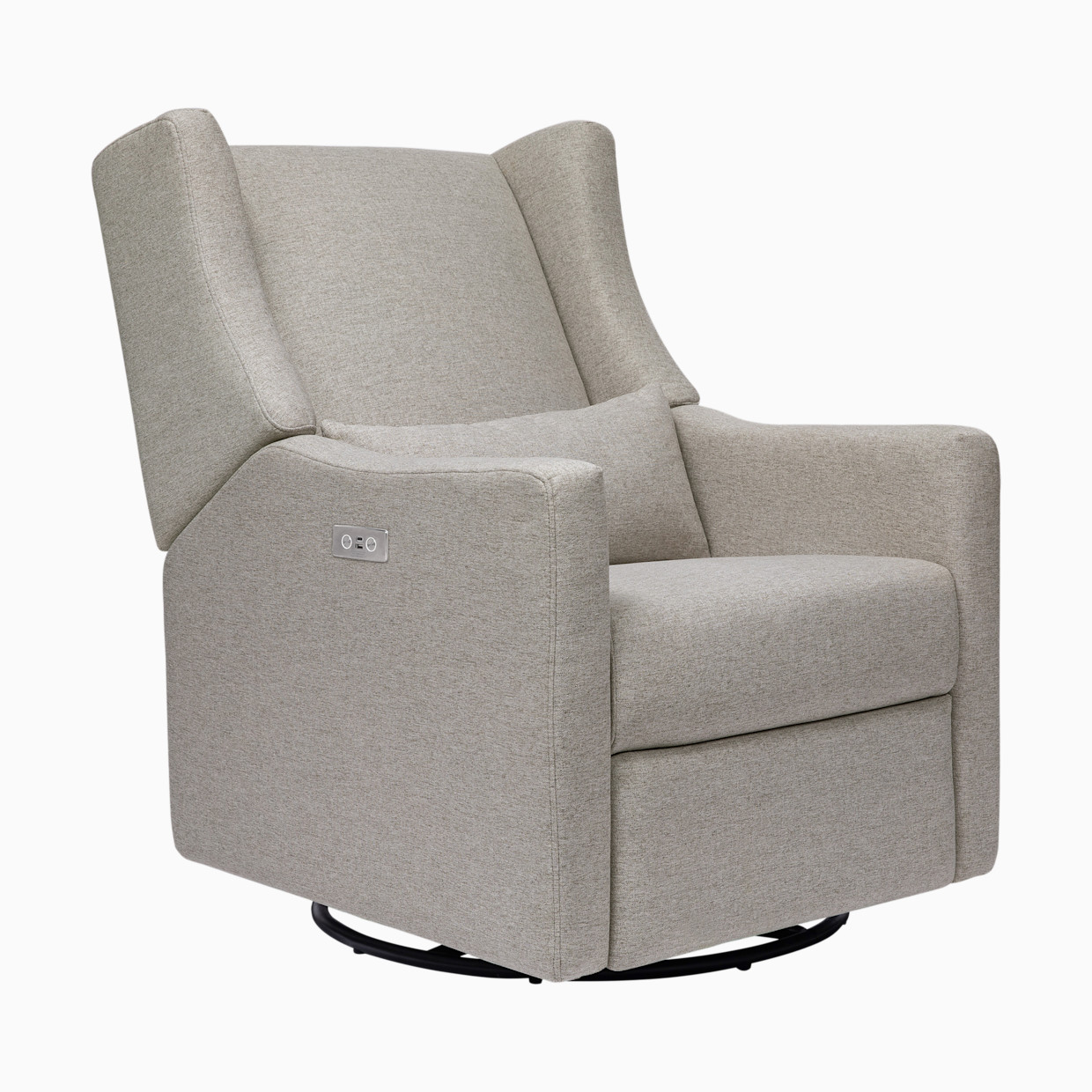 babyletto Kiwi Electronic Recliner and Swivel Glider - Performance Grey Eco Weave.