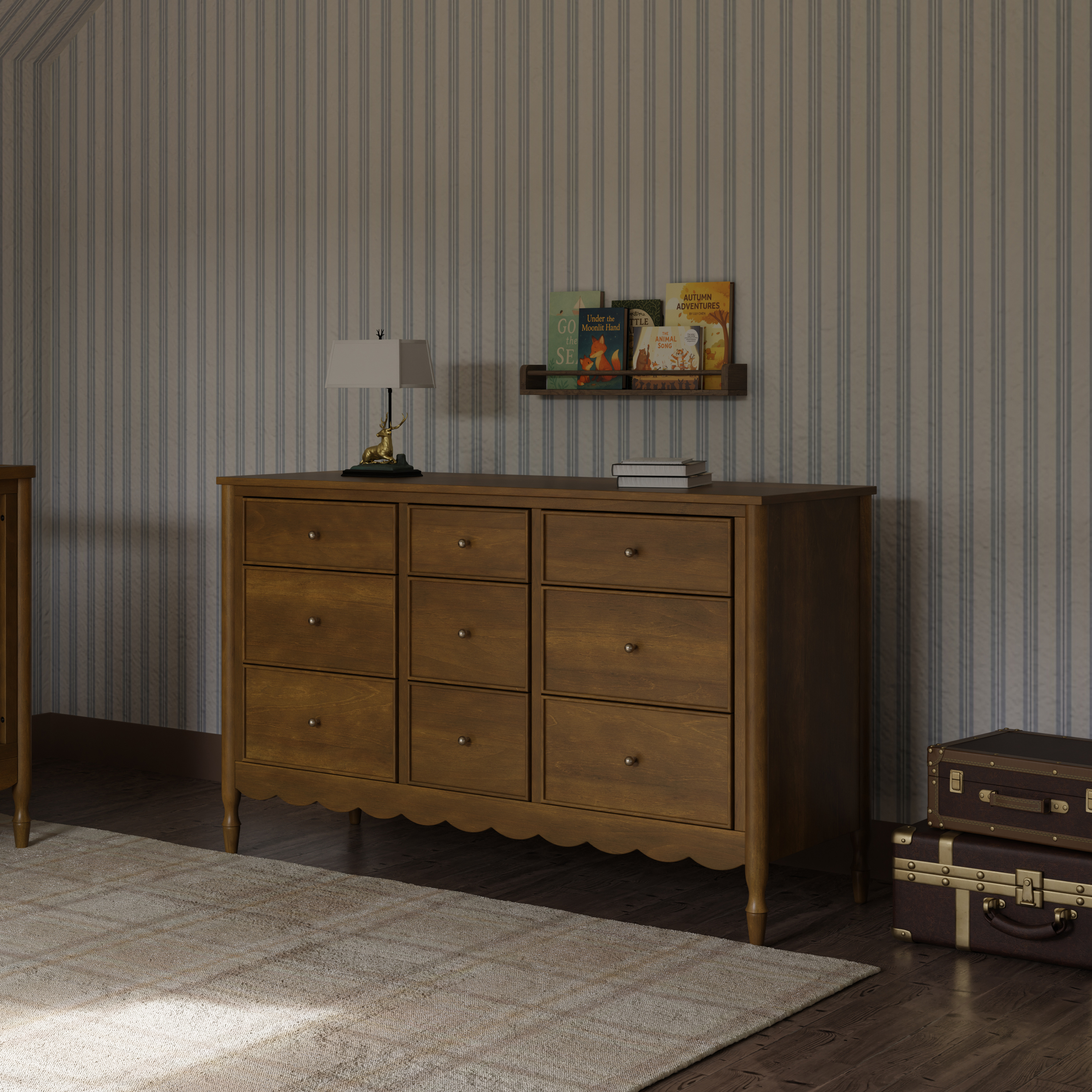 Namesake Ambrosia 9-Drawer Assembled Dresser - Natural Walnut.