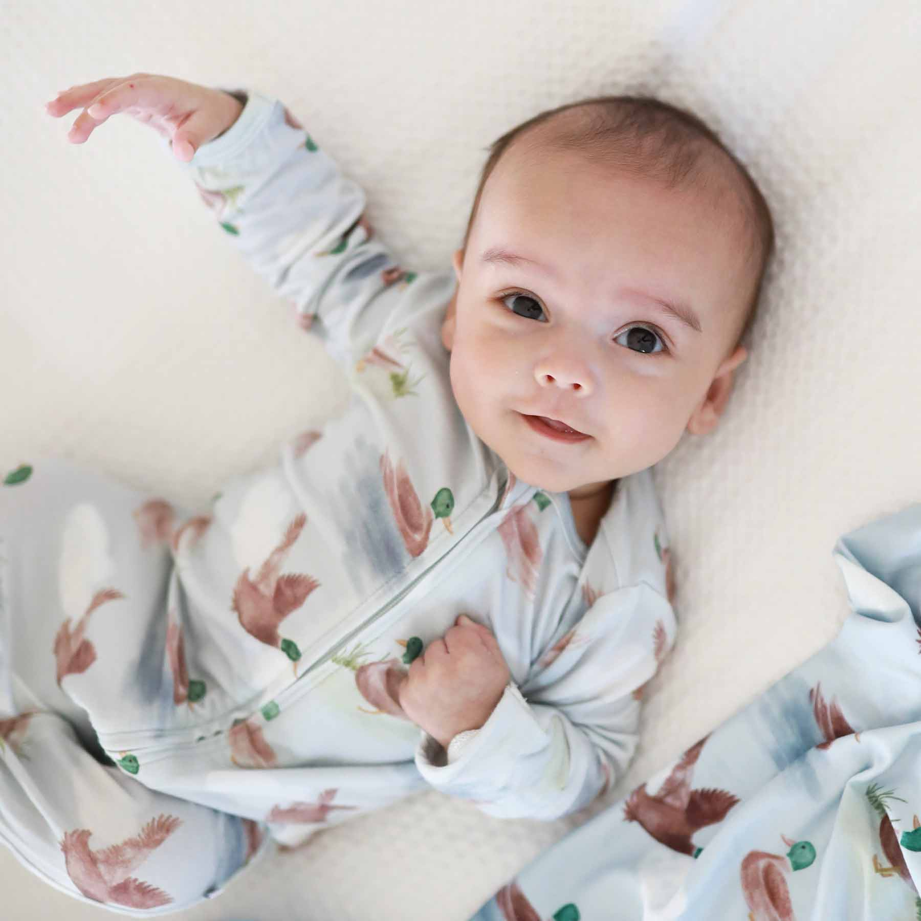 Caden Lane Zipper Footie - Little Duckling, Newborn.