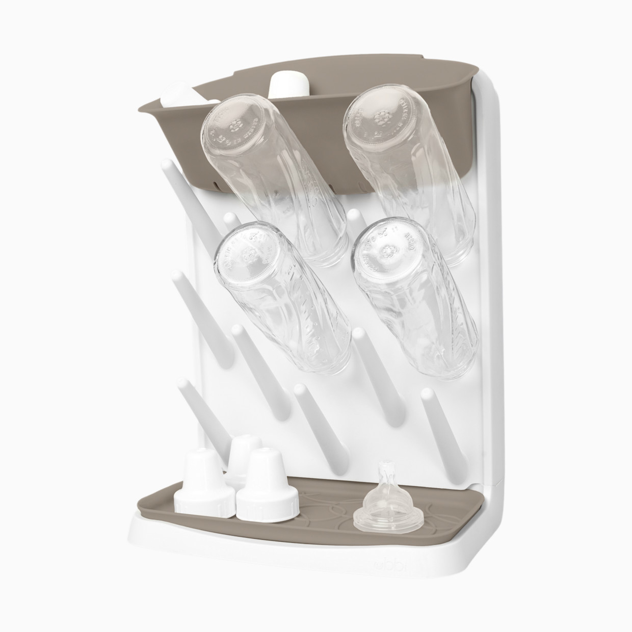 Ubbi Vertical Bottle Drying Rack - Taupe.