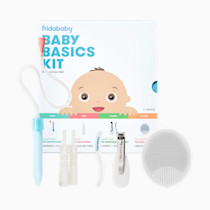 Frida Baby Basics Kit, Baby Essentials Kit Includes Nasal Aspirator Snotsucker, NailFrida Nail Files, Windi Gas Relief, DermaFrida Bath Brush + Silicone Carry Case