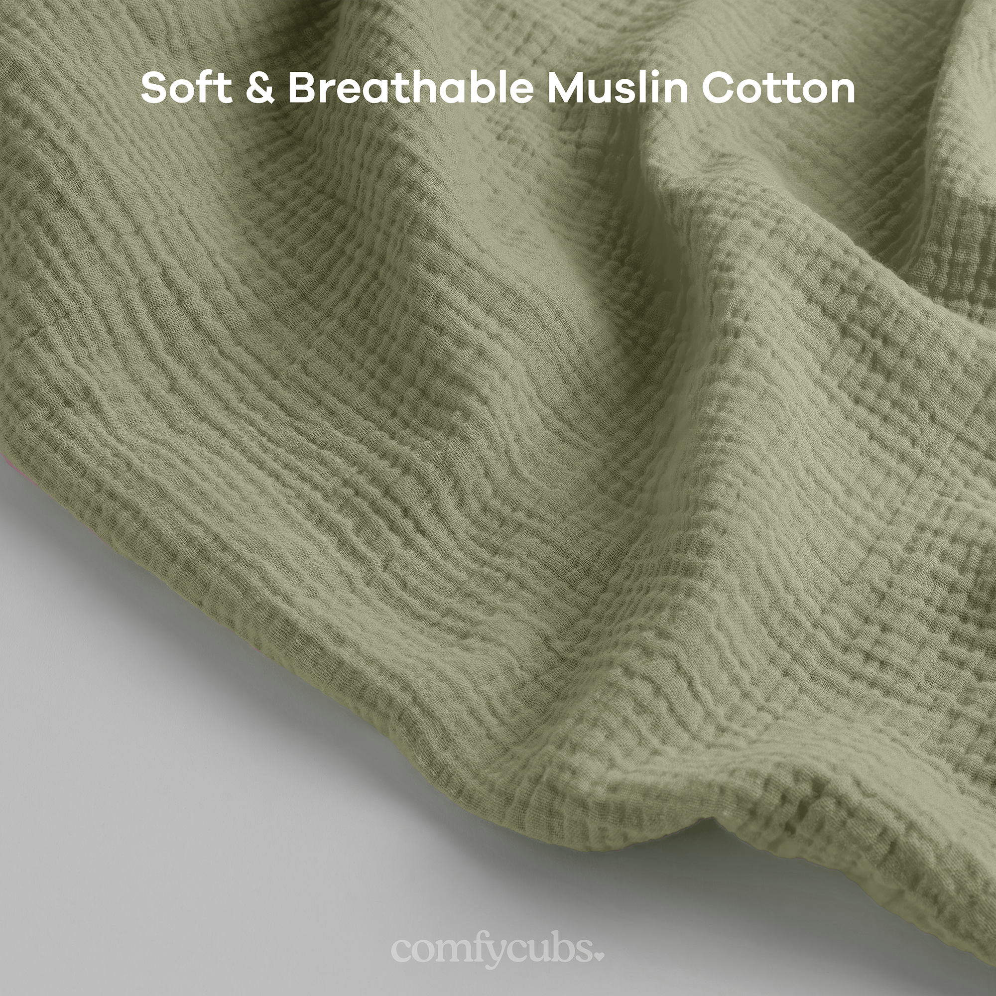 Comfy Cubs Muslin Nursing Cover with Adjustable Neck Strap - Sage, 1.