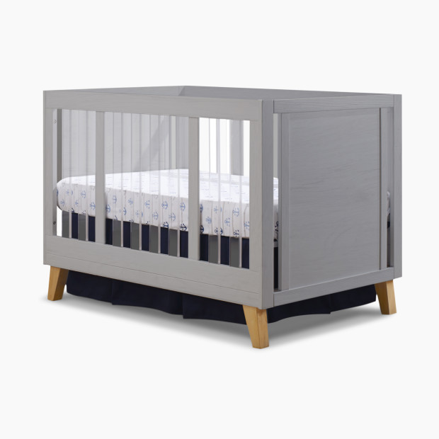 Sorelle Uptown Acrylic Crib - Weathered Gray And Natural Wood.