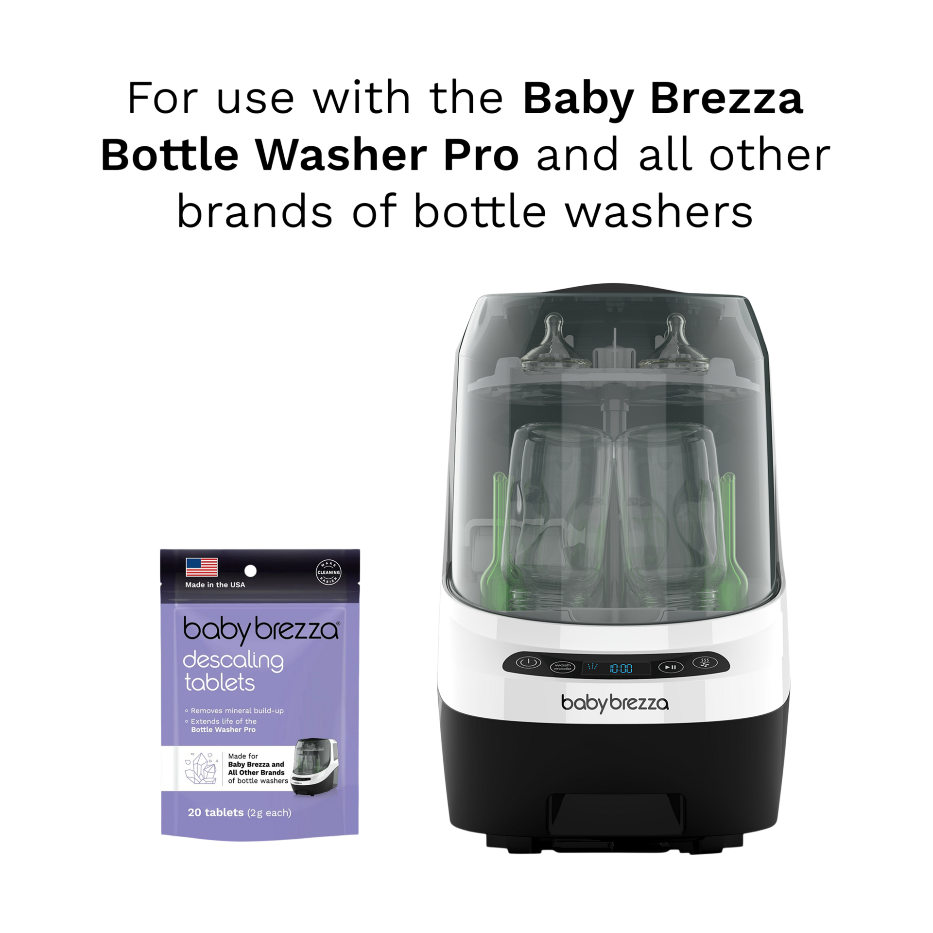 Baby Brezza Descaler Tablets for use with Bottle Washer Pro.