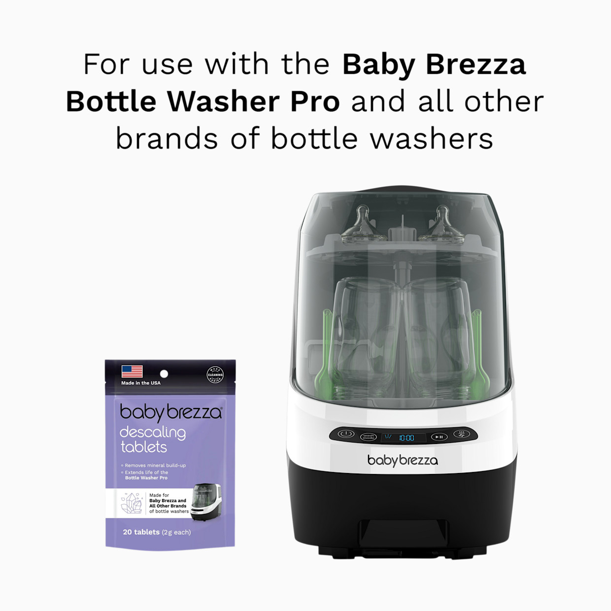 Baby Brezza Descaler Tablets for use with Bottle Washer Pro.