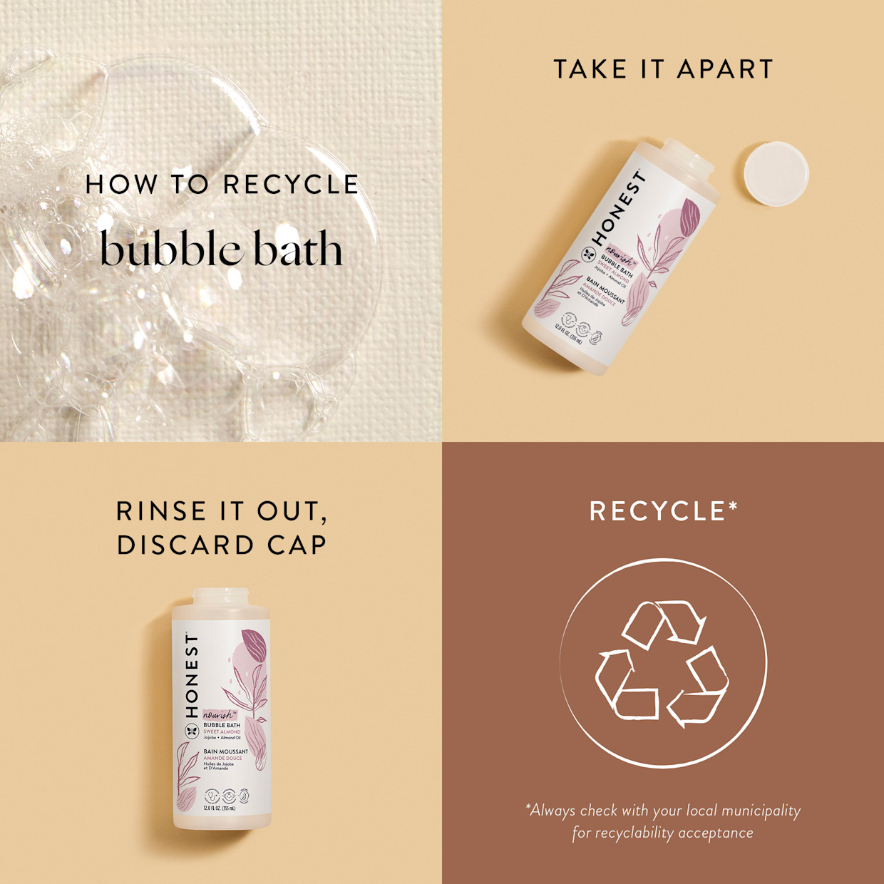 The Honest Company Bubble Bath - Nourish (Sweet Almond), 12 Fl Oz.