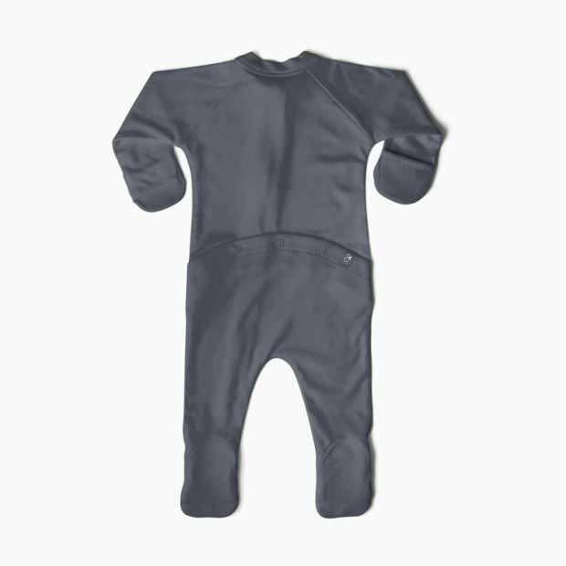 Goumi Kids Grow With You Footie - Loose Fit - Midnight Gray, 6-12 M.