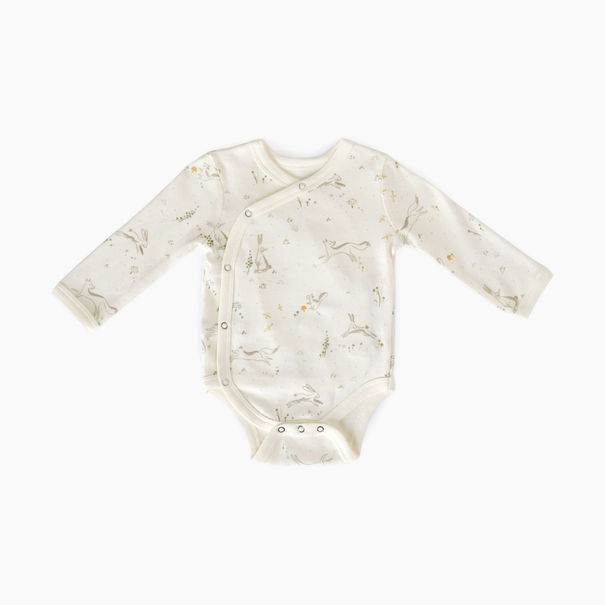 Pehr Long Sleeve Wrap Front One-Piece - Field Of Dreams, 3-6 M.