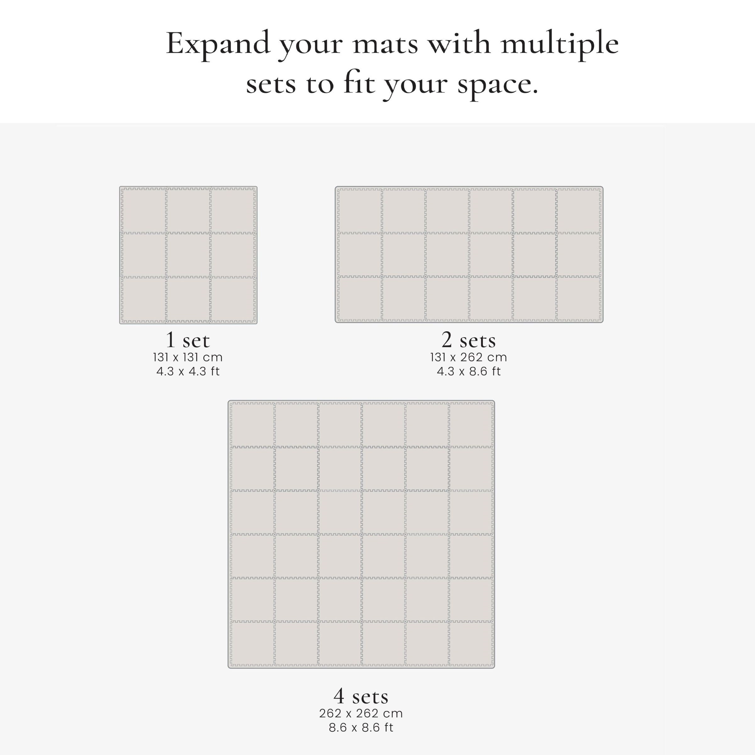 Toddlekind Classic Foam Playmat - Stone, 4.3 X 4.3'.