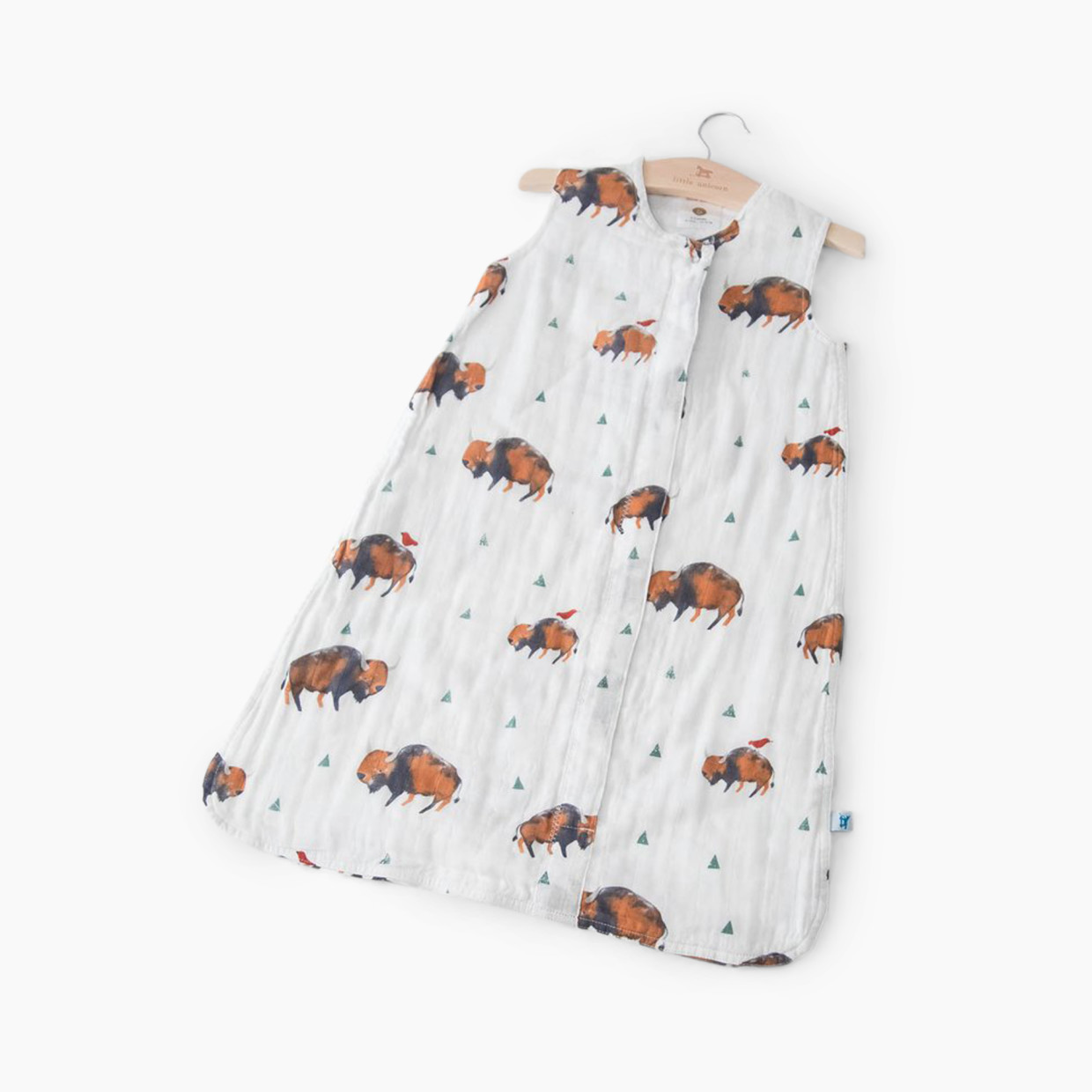 Little Unicorn Cotton Muslin Sleep Bag - Bison, Small.