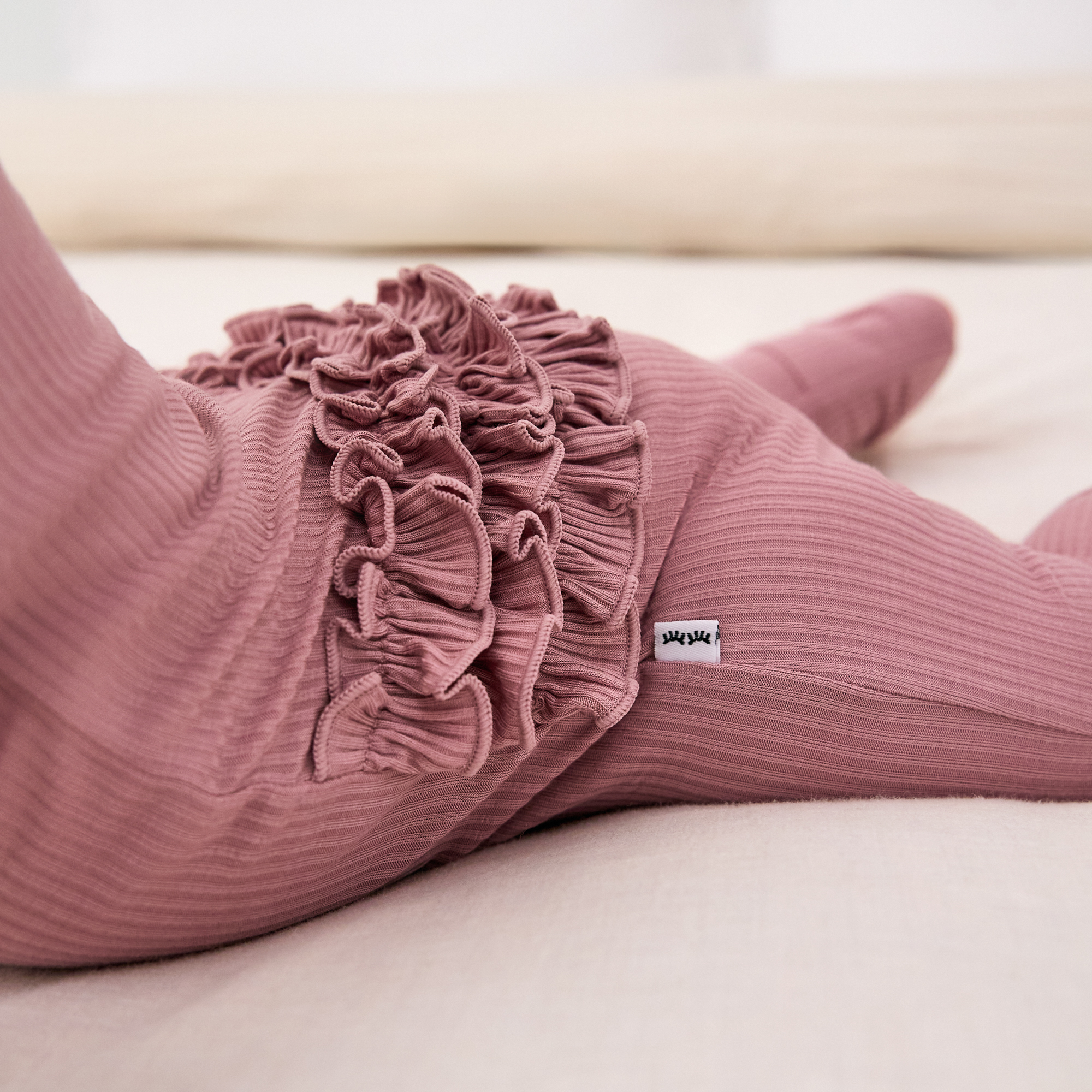 Little Sleepies Ruffle Zippy - Rosewood, 3-6 M.