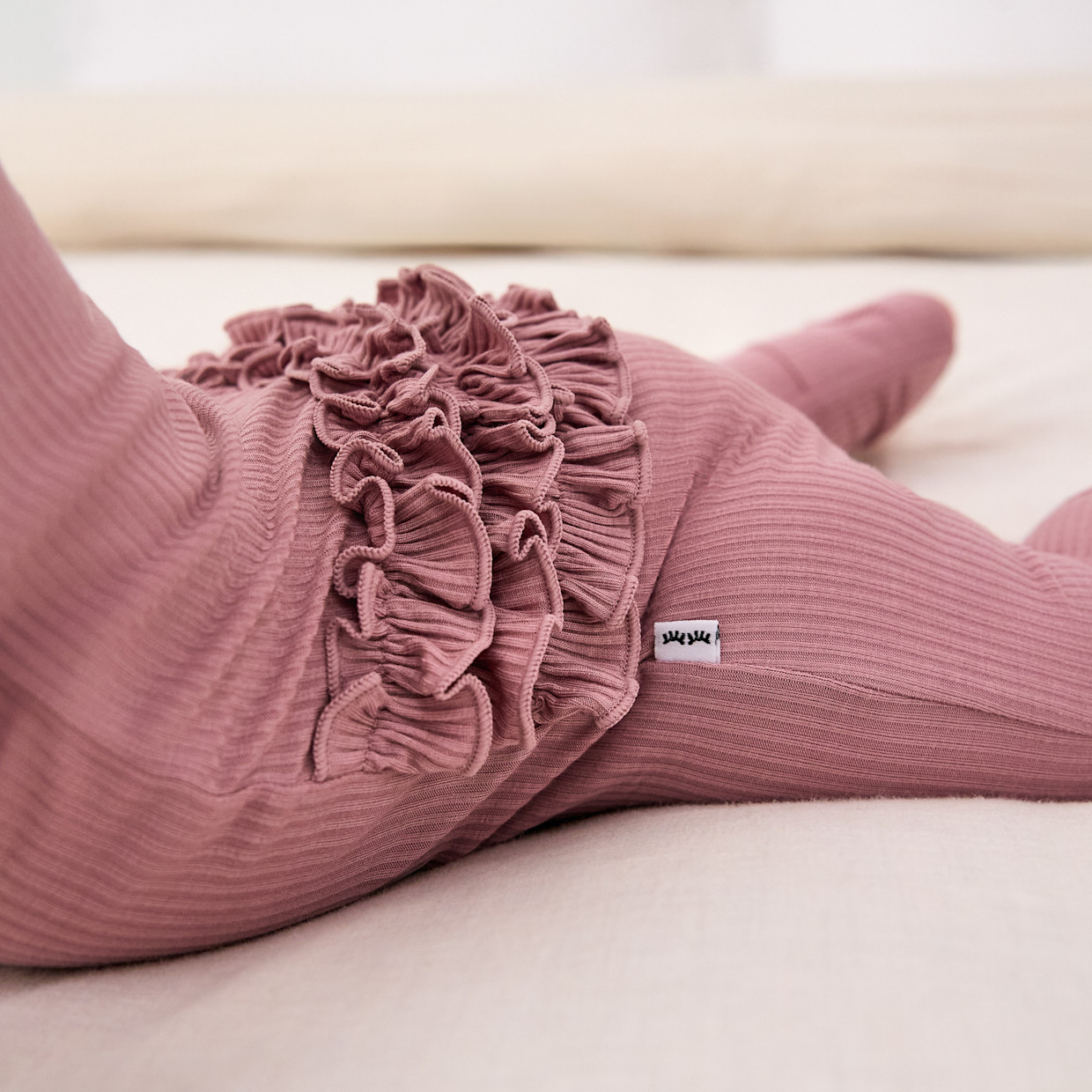 Little Sleepies Ruffle Zippy - Rosewood, Newborn.