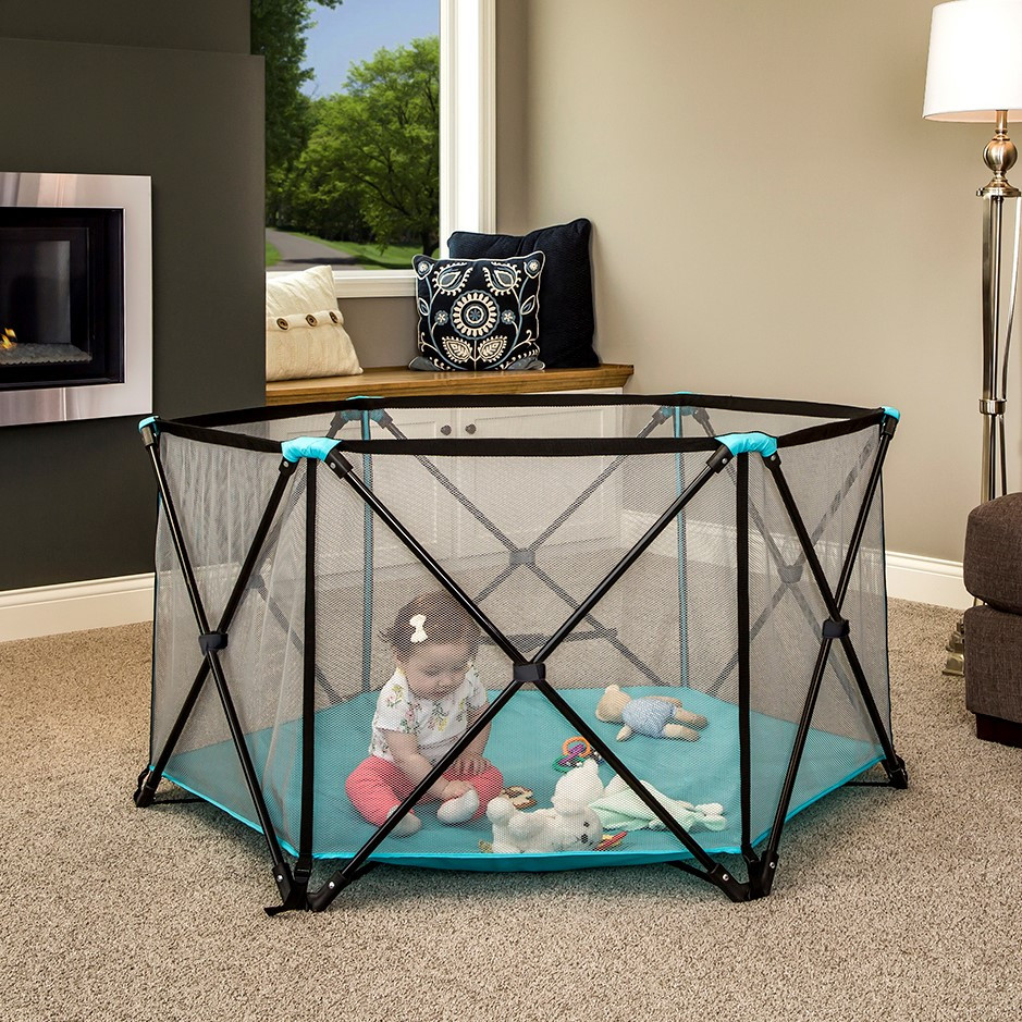 Regalo Six Panel My Play Portable Playard - Teal.