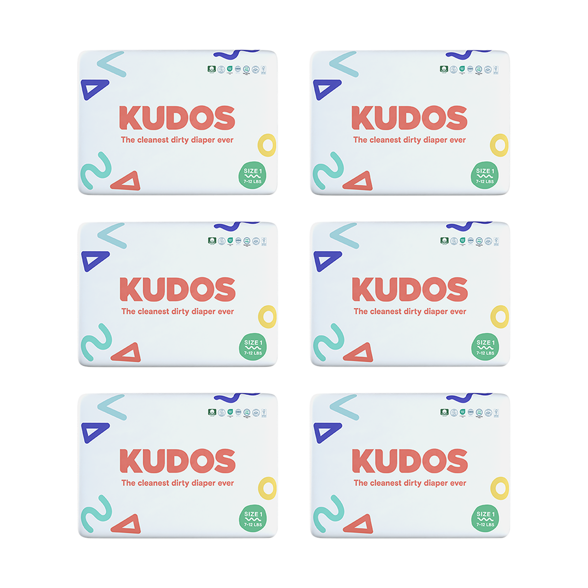 Kudos Diapers, Monthly Supply - Size 1, 210 Count