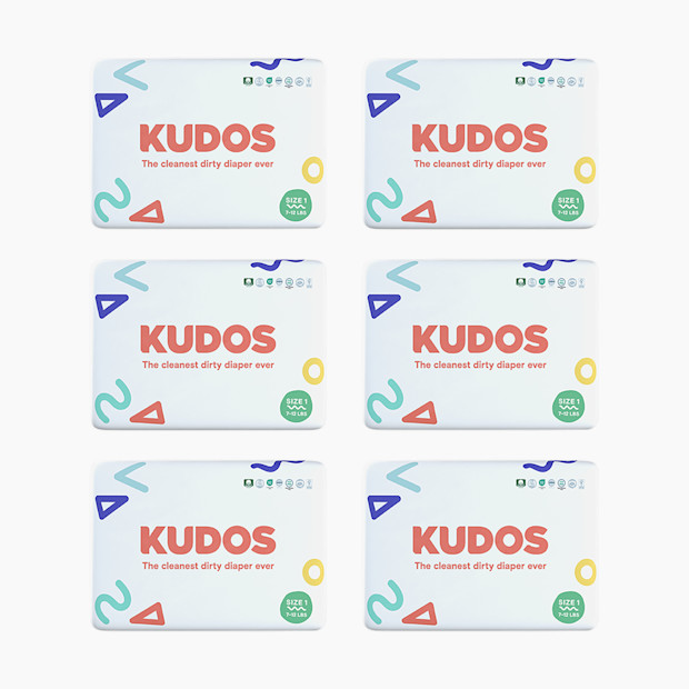 Kudos Diapers, Monthly Supply - Size 1, 210 Count.