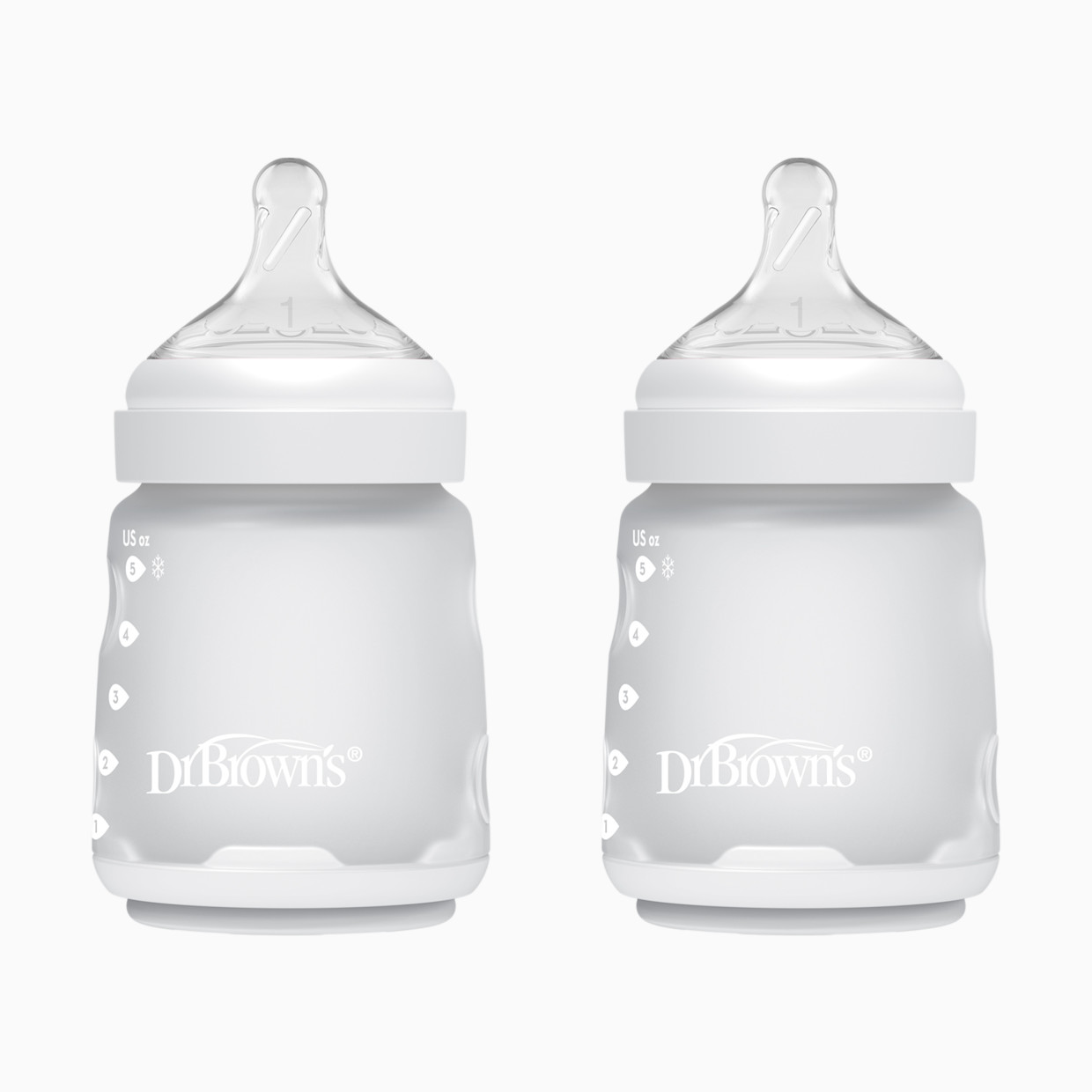 Dr. Brown's Options+ Wide-Neck Silicone Baby Bottles - White, 5 Oz.
