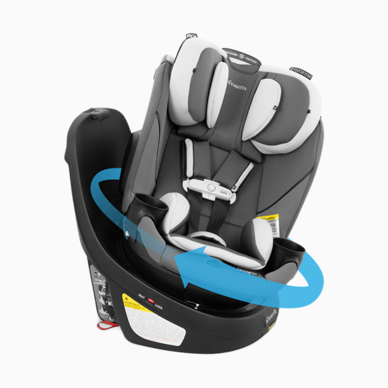 Evenflo Gold Revolve360 Slim 2-in-1 Rotational Car Seat with SensorSafe - Pearl.
