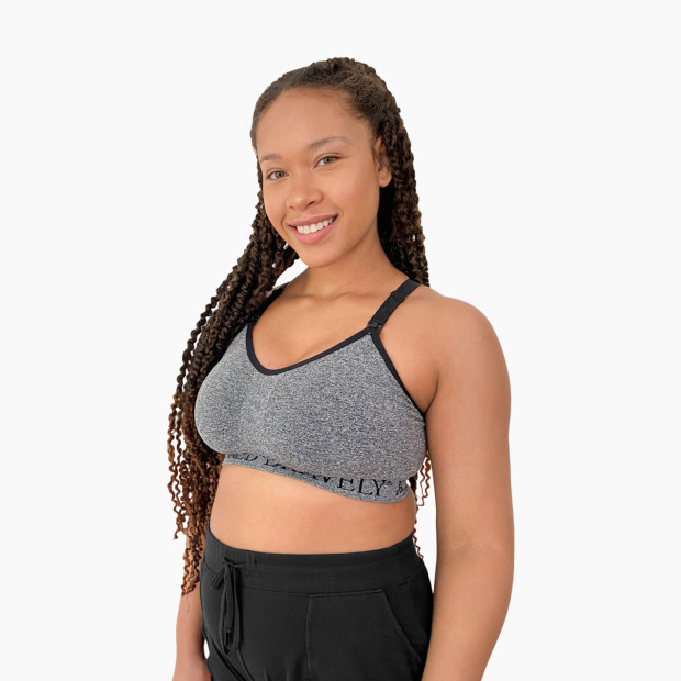 Kindred Bravely Sublime Support Low Impact Nursing & Maternity Sports Bra - Grey Heather, Xx-Large-Busty.