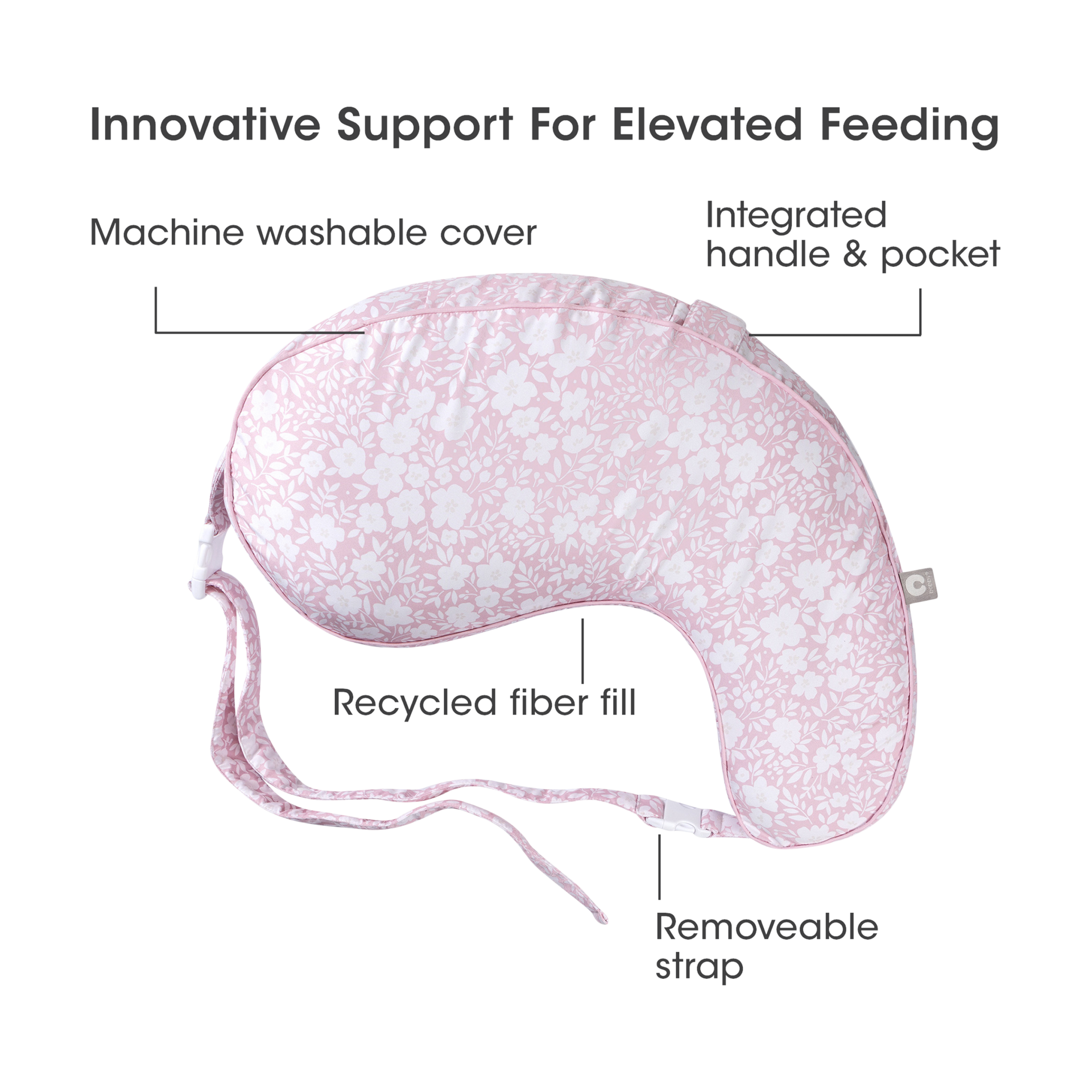 Boppy Uplift Nursing Pillow - Pink Frost Floral.