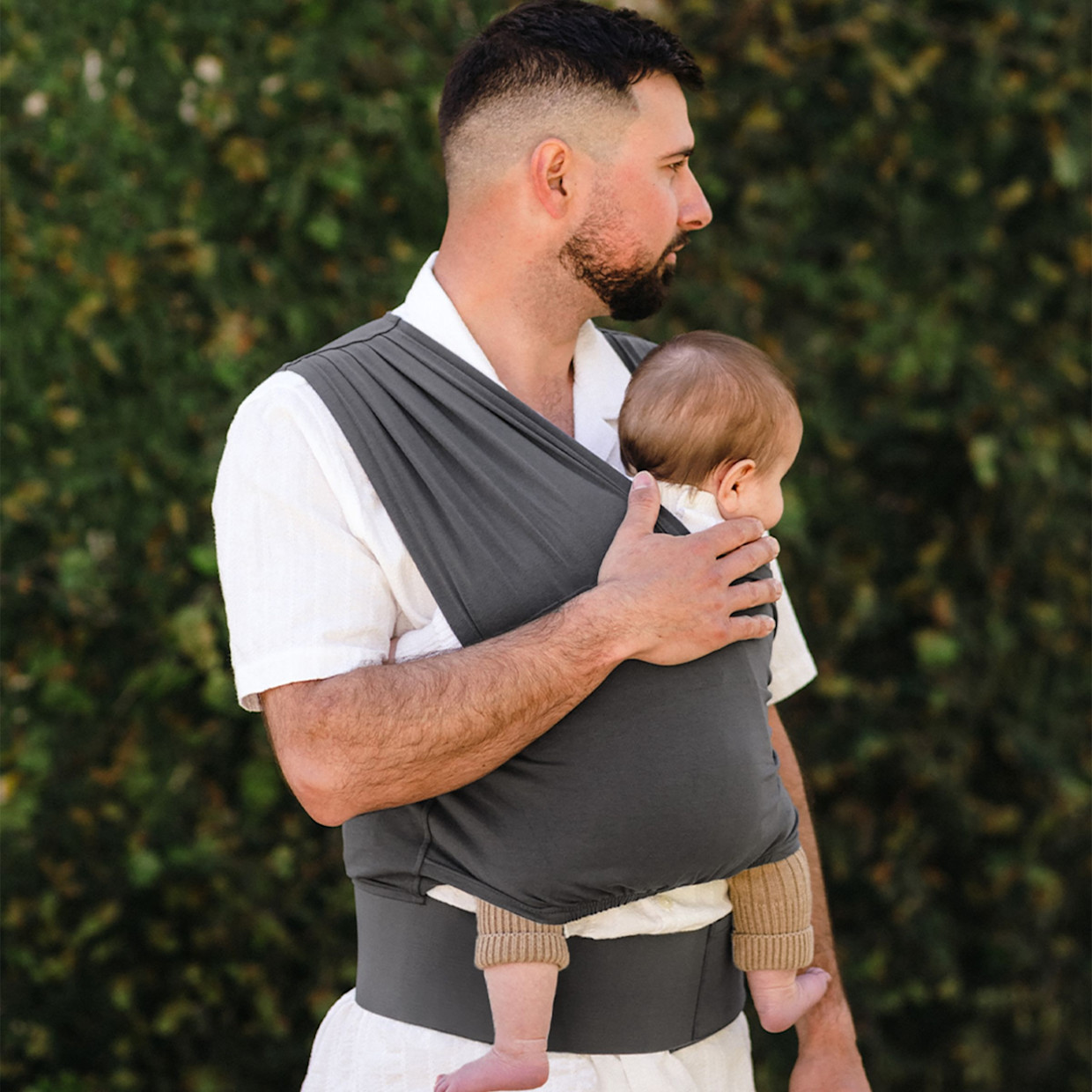 BabyDink T-Shirt Newborn Wrap Carrier - Slate, Large.