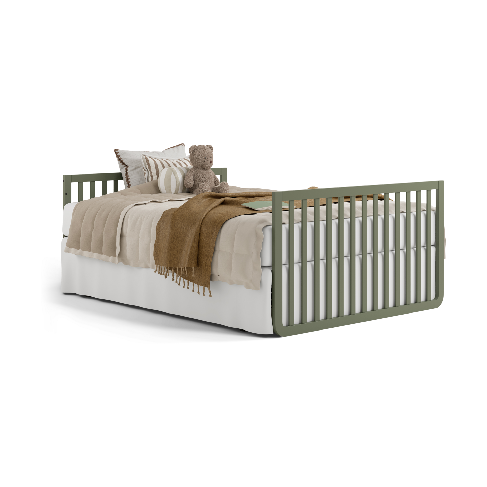 Storkcraft Amalfi Deluxe 5-in-1 Convertible Crib - Olive With Driftwood.