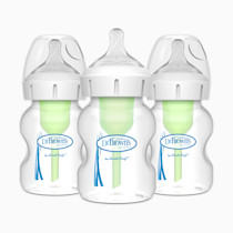 Dr. Brown's 5oz Anti-Colic Options+ Wide-Neck Baby Bottle with Level 1 Slow Flow Nipple - 3pk - 0m+