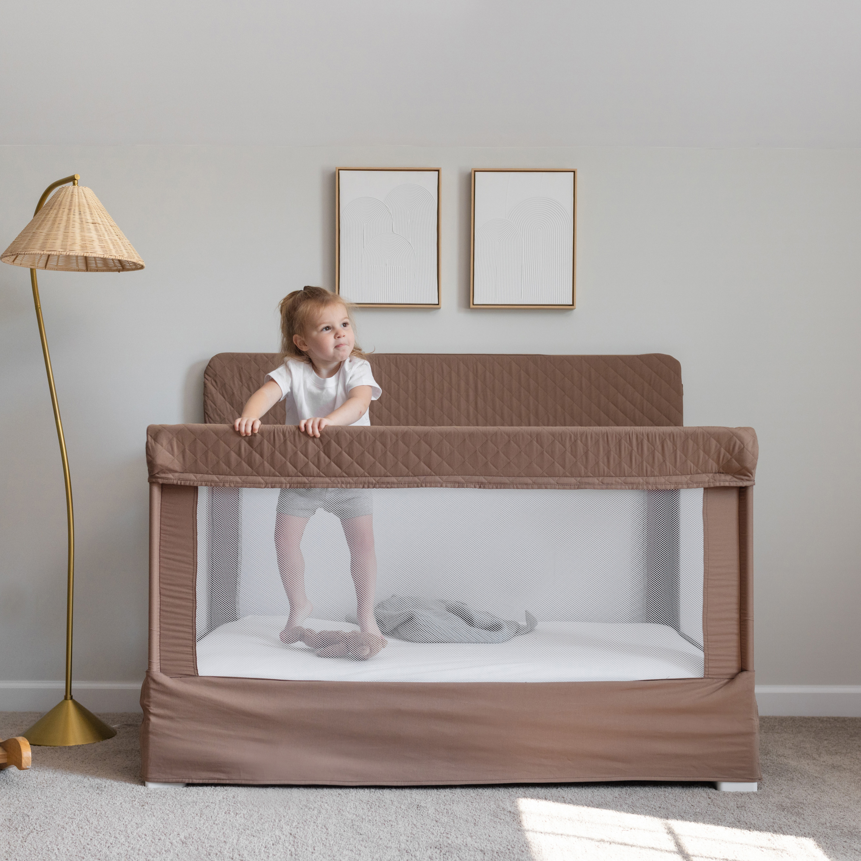 Baby Delight Lunaire Full-Size Mesh Crib & Playard - Organic Mocha.