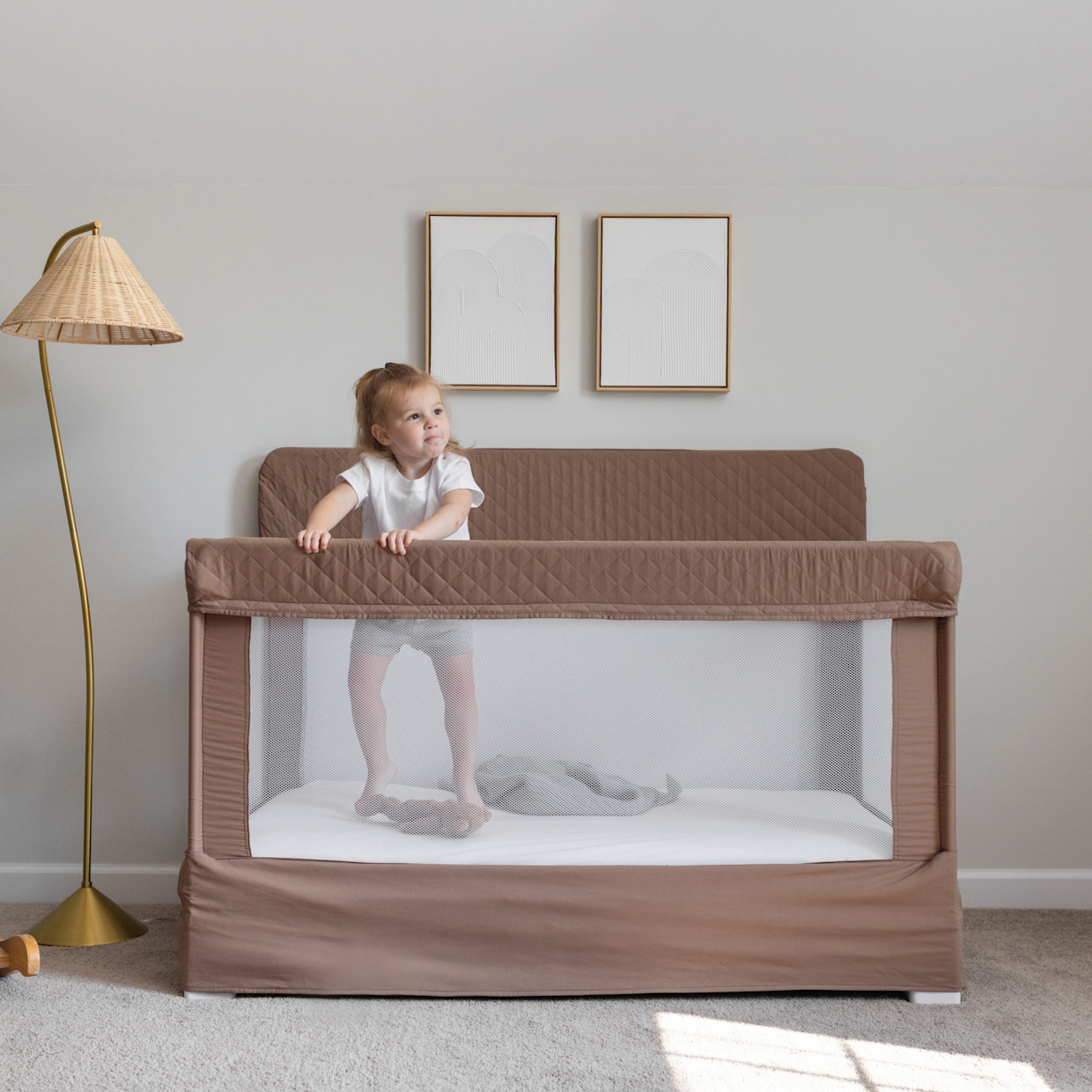 Baby Delight Lunaire Full-Size Mesh Crib & Playard - Organic Mocha.