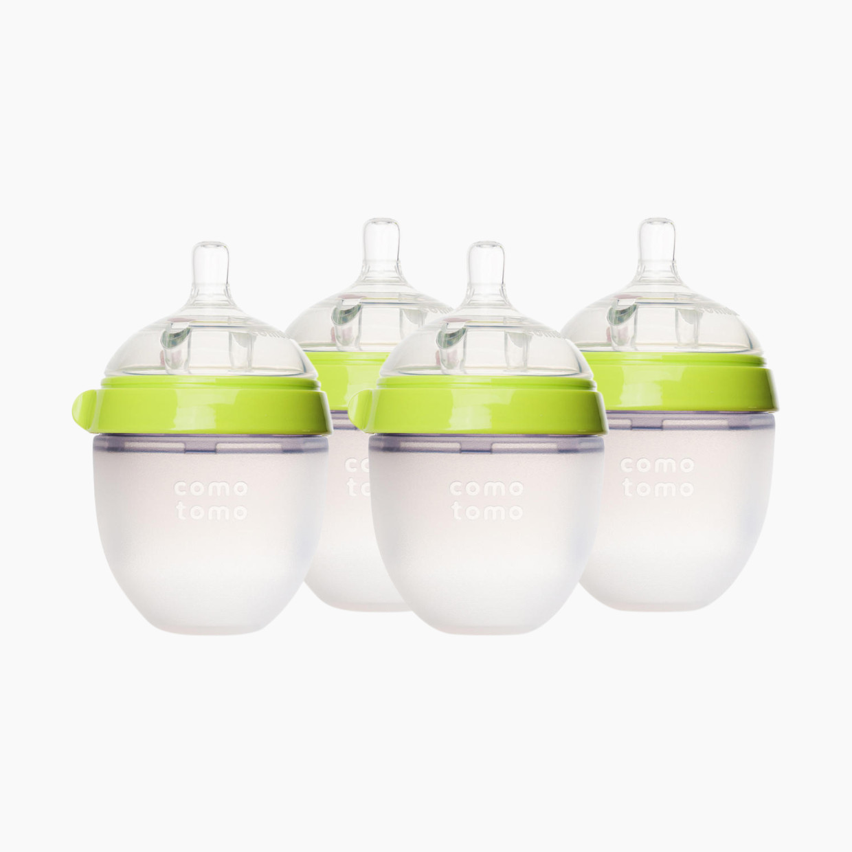 Comotomo Natural Feel Silicone Baby Bottles - Green, 5 Oz, 4.