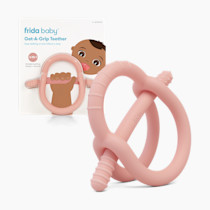 Frida Baby Get-A-Grip BabyTeether for Teething Relief | 100% Food-Grade Silicone Teething Toys for Baby 0-6, 12, 18 Months Infant, BPA-Free, PVC-Free | Pink