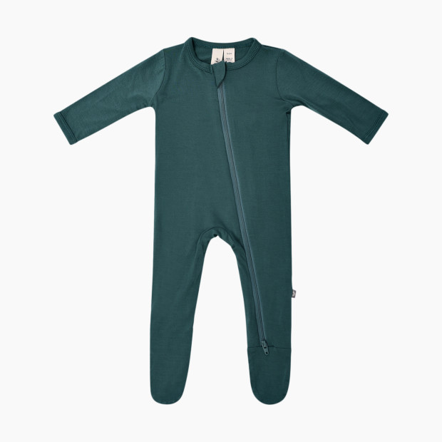 Kyte Baby Zipper Footie - Emerald, 3-6 Months.