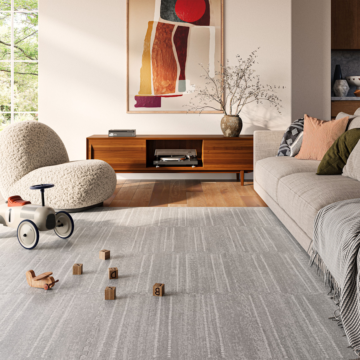 House of Noa Little Nomad Play Mat | Aspen - Dove, 8X10.