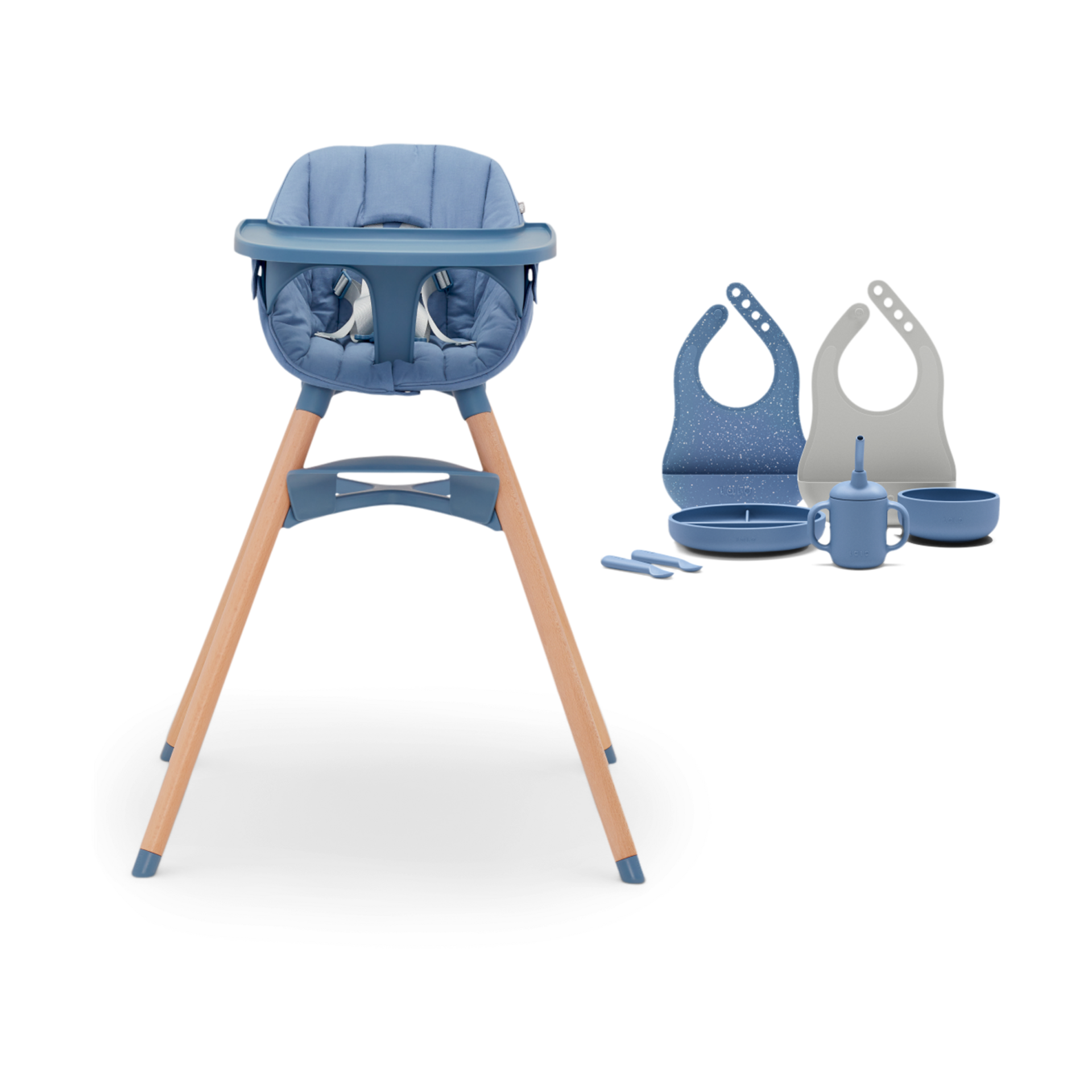 Lalo High Chair + First Bites Full Kit Blueberry / Blueberry
