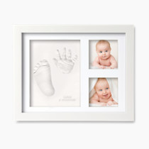 Baby Hand and Footprint Kit - Quick Dry Clay Baby Footprint Kit, Newborn Keepsake, Nursery Picture Frame for Boys, Girls, Personalized Gifts for Shower & Registry, New Mom Gift (Alpine White)