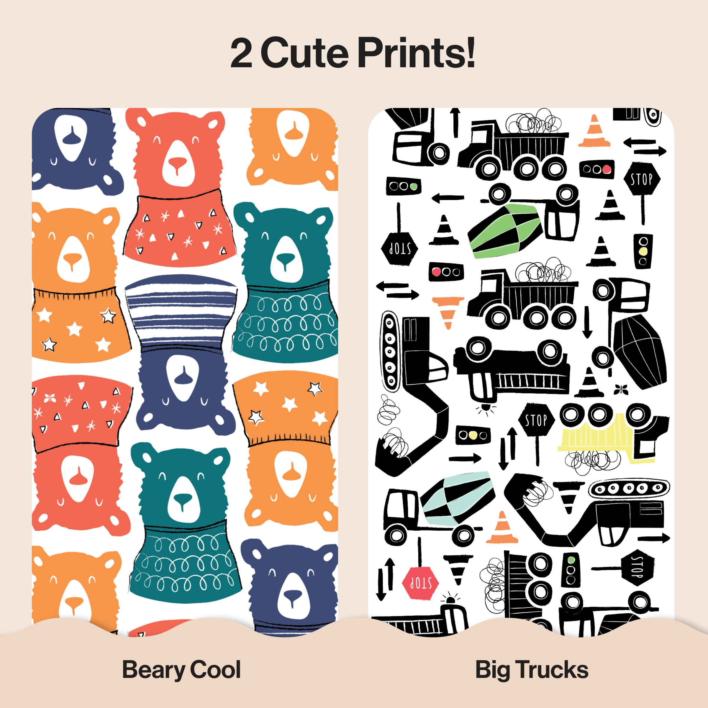 The Honest Company Clean Conscious Disposable Diapers Size 6-7 - Beary Cool + Big Trucks, Size 6, 40 Count.