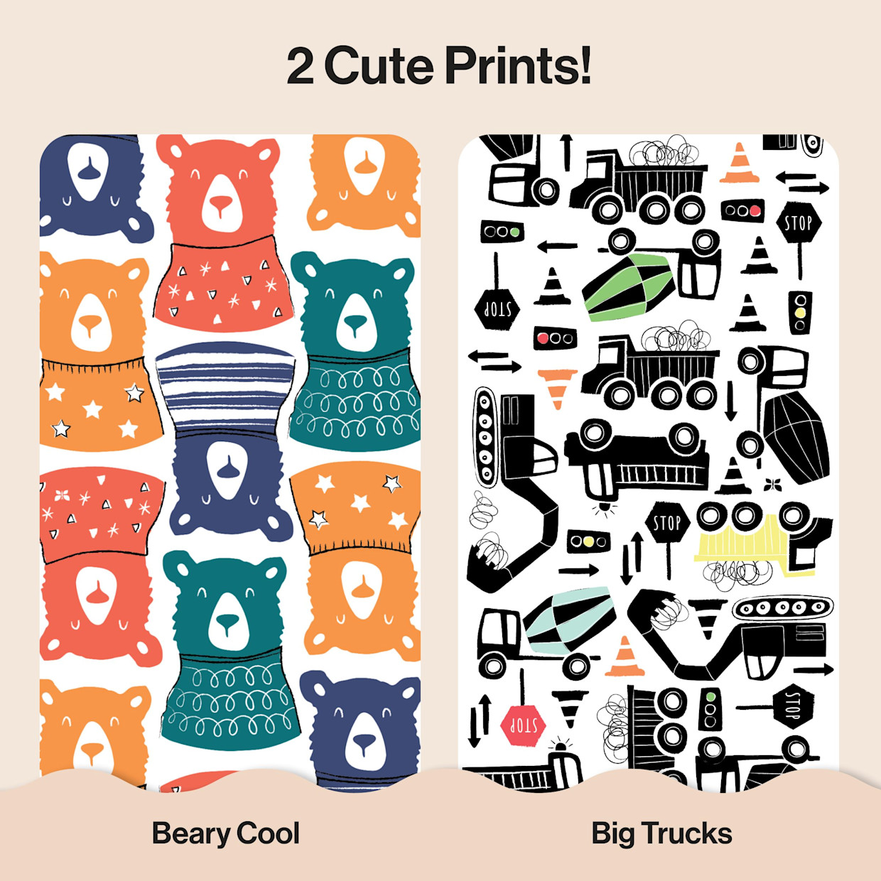 The Honest Company Clean Conscious Disposable Diapers Size 6-7 - Beary Cool + Big Trucks, Size 6, 40 Count.