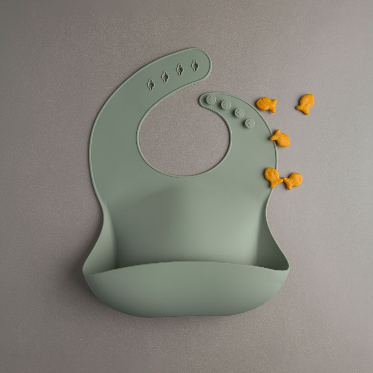 Loulou Lollipop Silicone Bib - Silver Sage, 1.