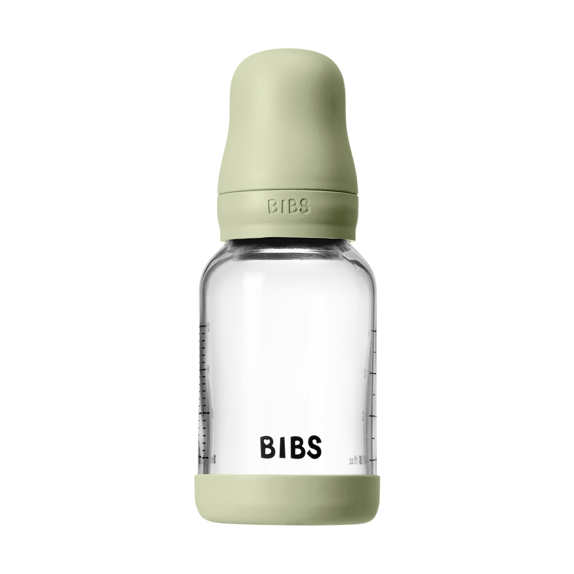 BIBS Baby Glass Bottle with Natural Rubber Nipple - Sage, 4oz.