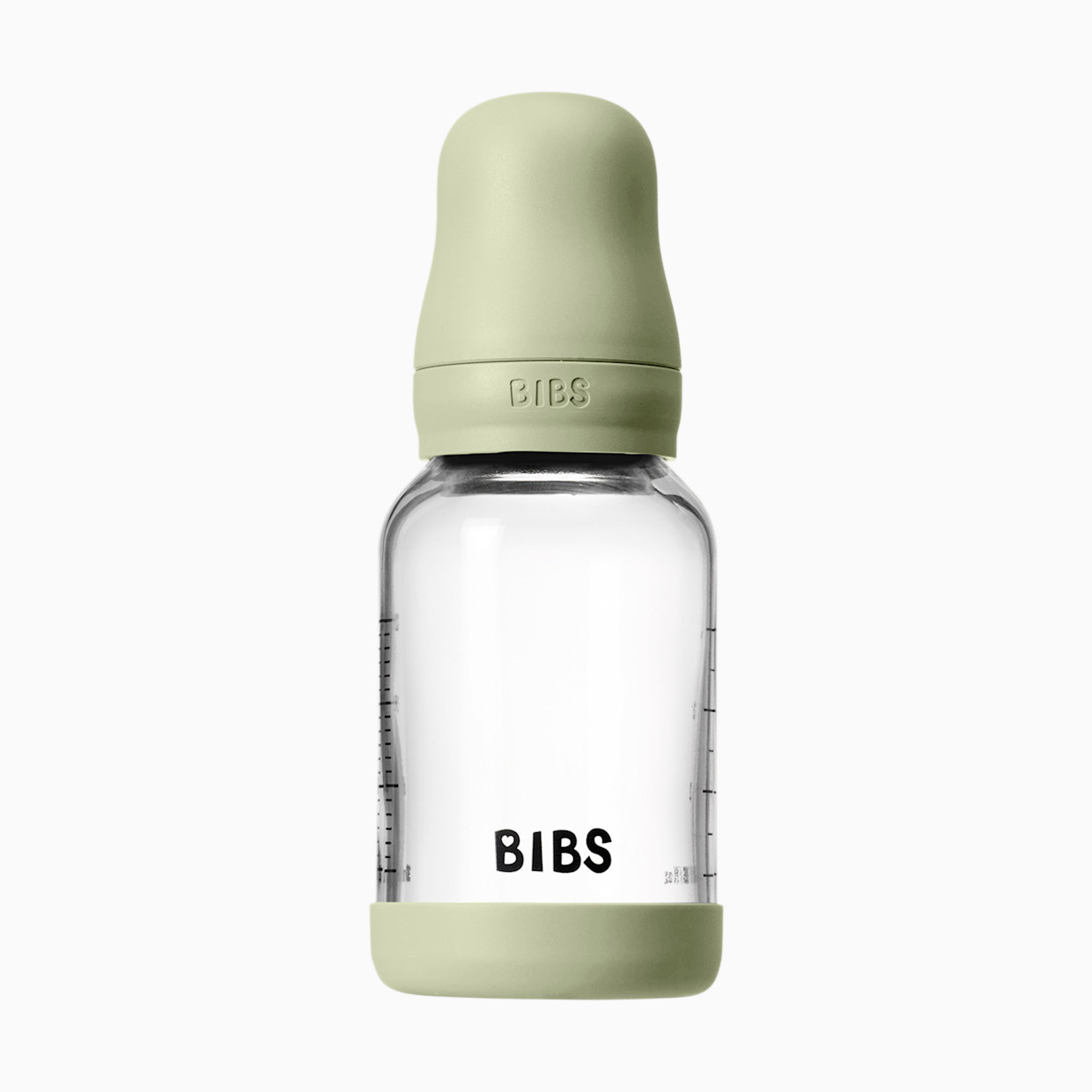 BIBS Baby Glass Bottle with Natural Rubber Nipple - Sage, 4oz.