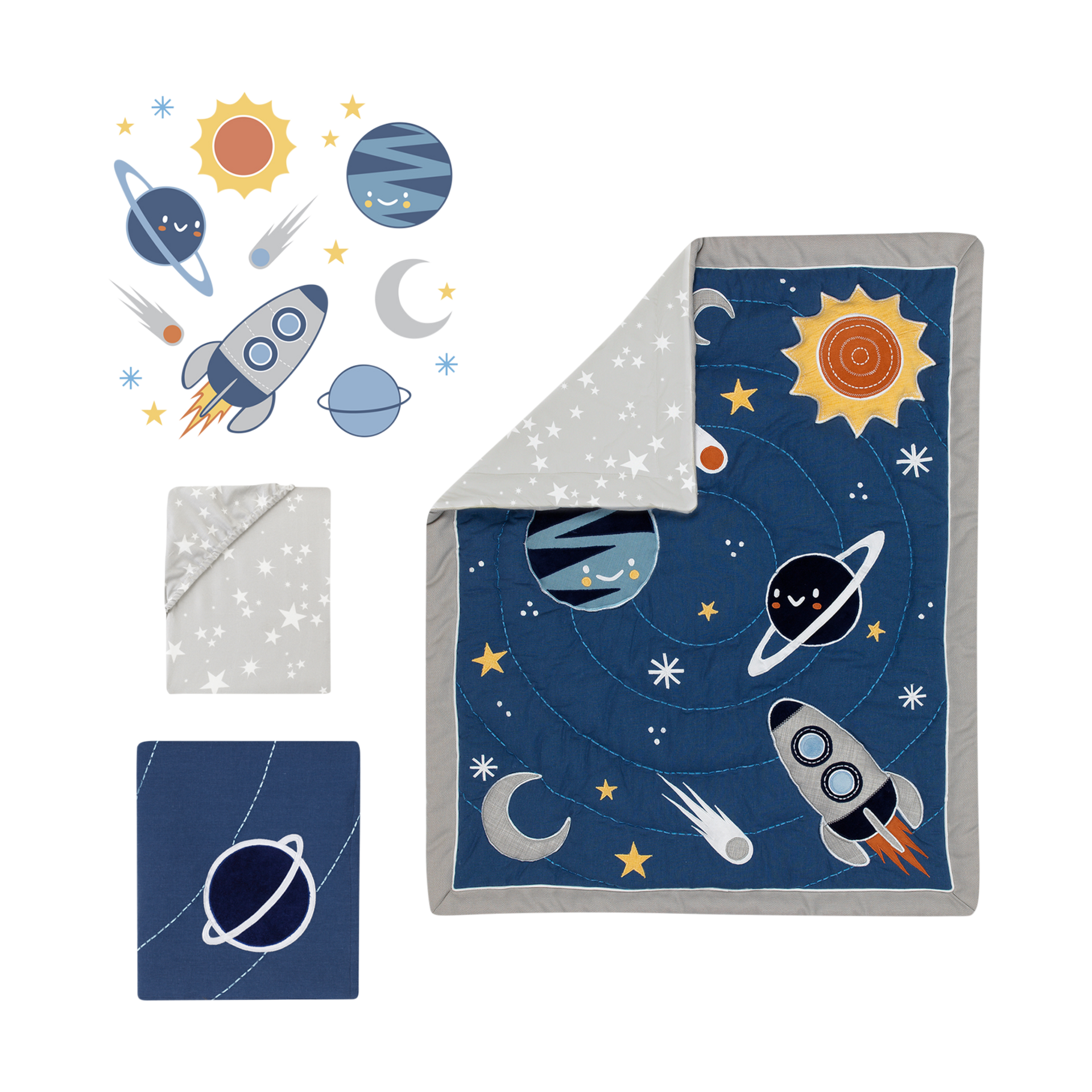 Lambs & Ivy 4-Piece Crib Bedding Set.