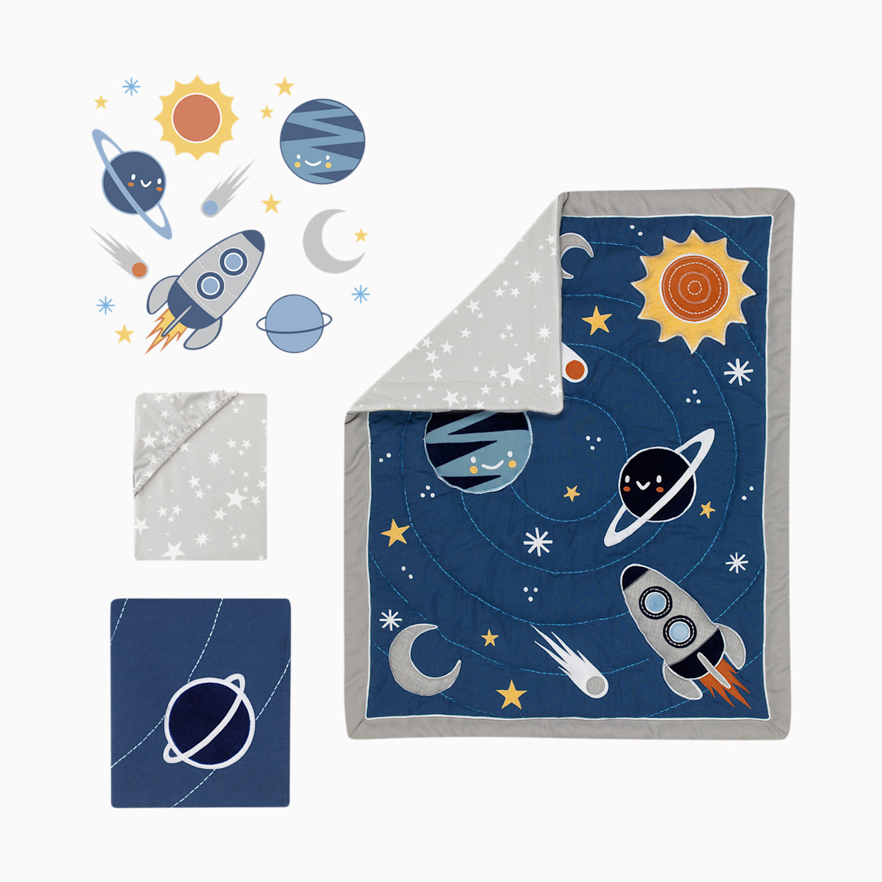 Lambs & Ivy 4-Piece Crib Bedding Set - Milky Way.