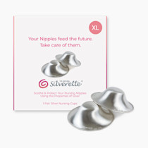 SILVERETTE® The Original Silver Nursing Cups, Nipple Covers for Breastfeeding Essentials, Pure 925 Silver Nipple Shields for Breastfeeding Newborn, Lightweight Nursing Cups, XL Size