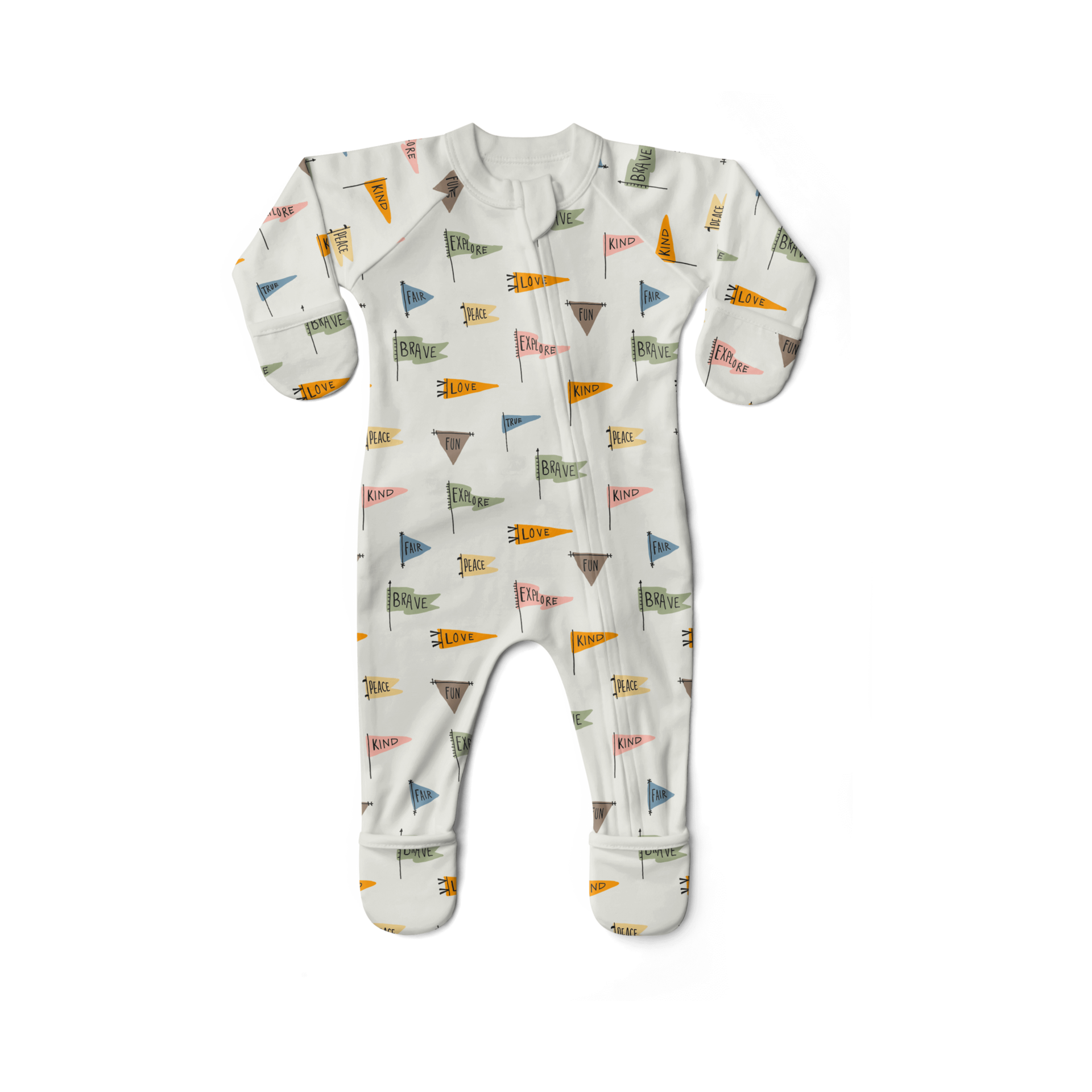 Goumi Kids Grow With You Footie- Snug Fit - Babylist Exclusive Affirmations, Newborn.