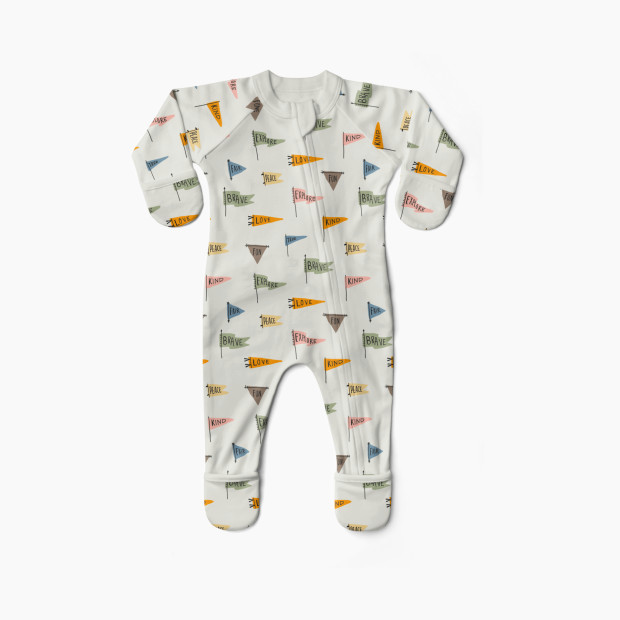 Goumi Kids Grow With You Footie- Snug Fit - Babylist Exclusive Affirmations, 0-3 M.