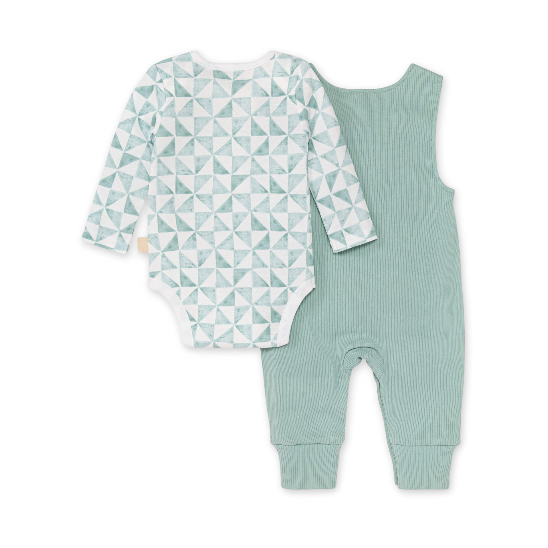 Burt's Bees Baby Ribbed Jumpsuit & Tri Check Bodysuit Set Tri Check
